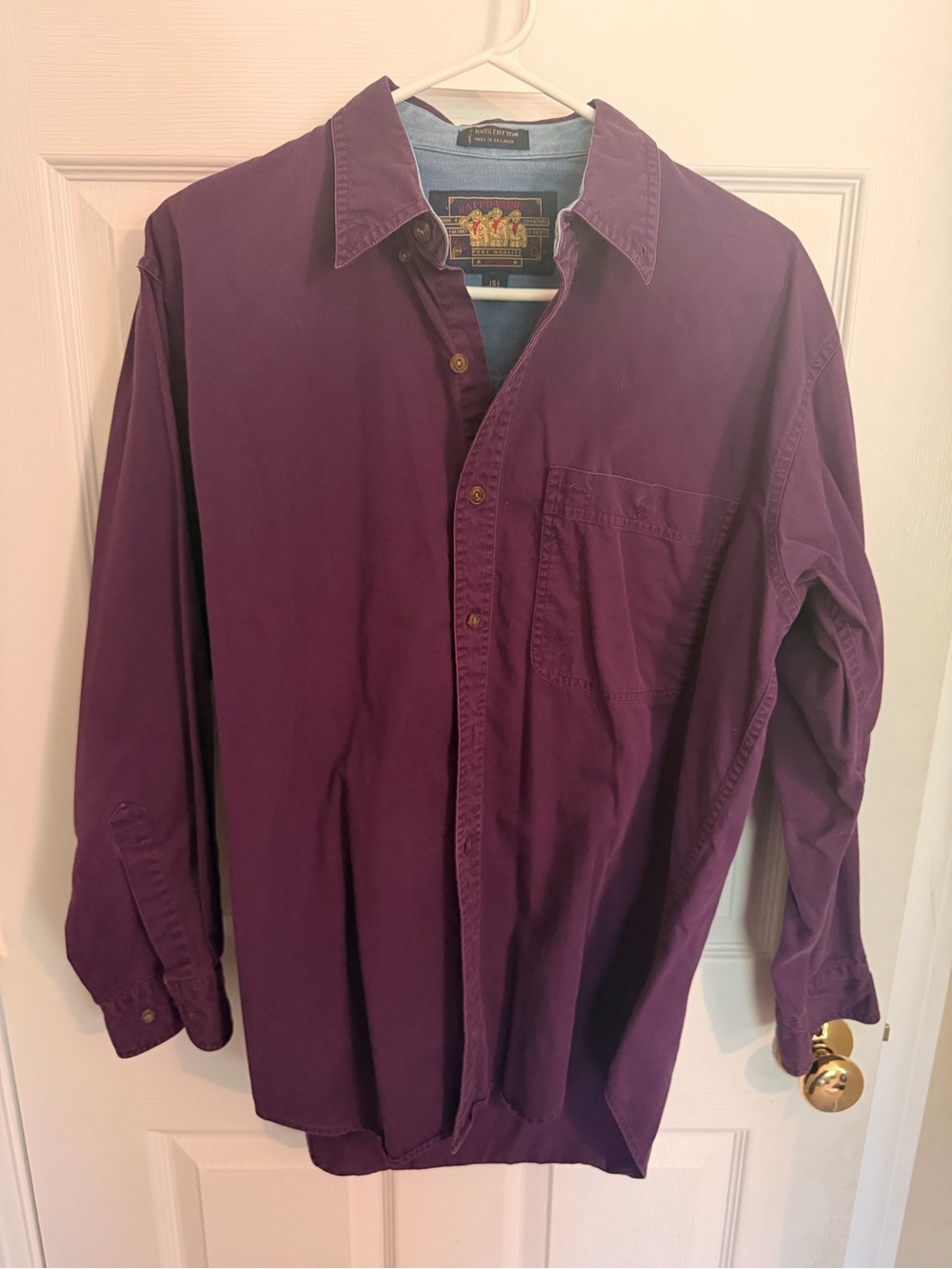 Ralph Lauren Vintage Men's Deep Purple Button-Down Shirt